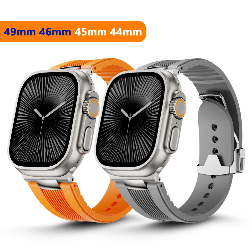 

Спортивный силиконовый ремешок для Apple Watch Ultra 3 49 мм, браслет для Iwatch Series 11 10 9 8 7 6 SE3 5 46 мм 44 мм 45 мм