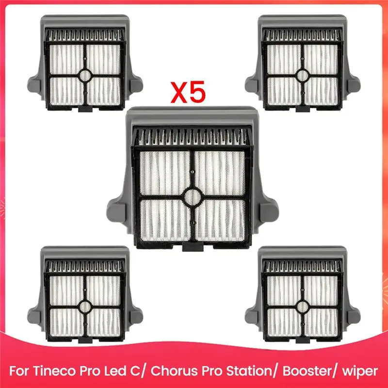 

5 шт. фильтров, совместимых с Tineco Pro Led C Chorus Pro Station Booster Wiper Floor Scrubber, аксессуары, запасные части - AT30