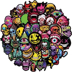 Pop Horror Grimace Adesivos, Legal Crânio Graffiti Decalques, Brinquedos para Laptop, Telefone, Motocicleta, Capacete, Skate, Carro, 50Pcs