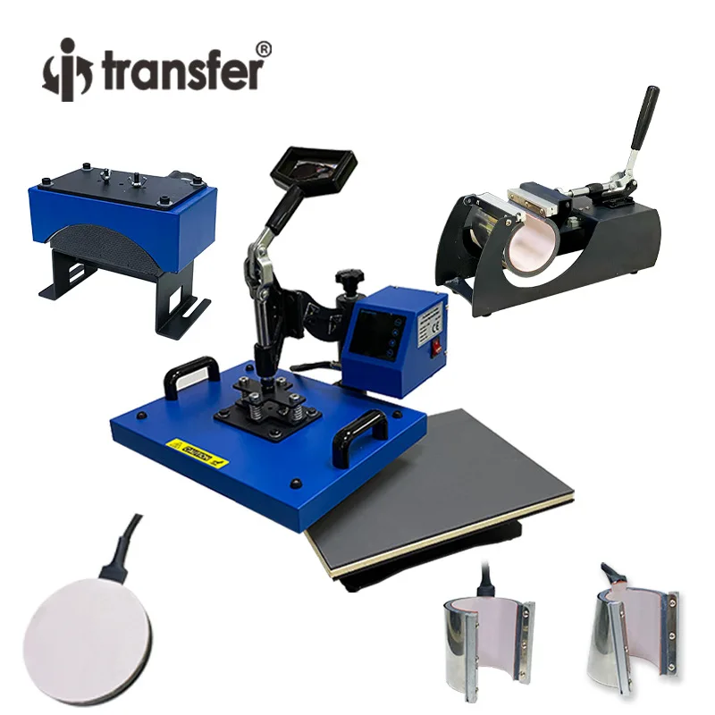 

direct sales 8-in-1 multi-functional combination heat transfer machine, available patterns for cups, clothes and saucers