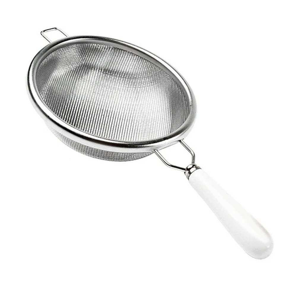 Stainless Steel Tea Infuser with Decorative Handle and Streamlined Profile for Nesting in Narrow-Necked Teapots and Mugs