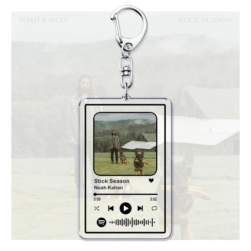 Popular Singer Noah Kahan Songs Keychains for Women Accessories Bag Stick Season Music Code Keying Jewelry Fans Friends Gifts