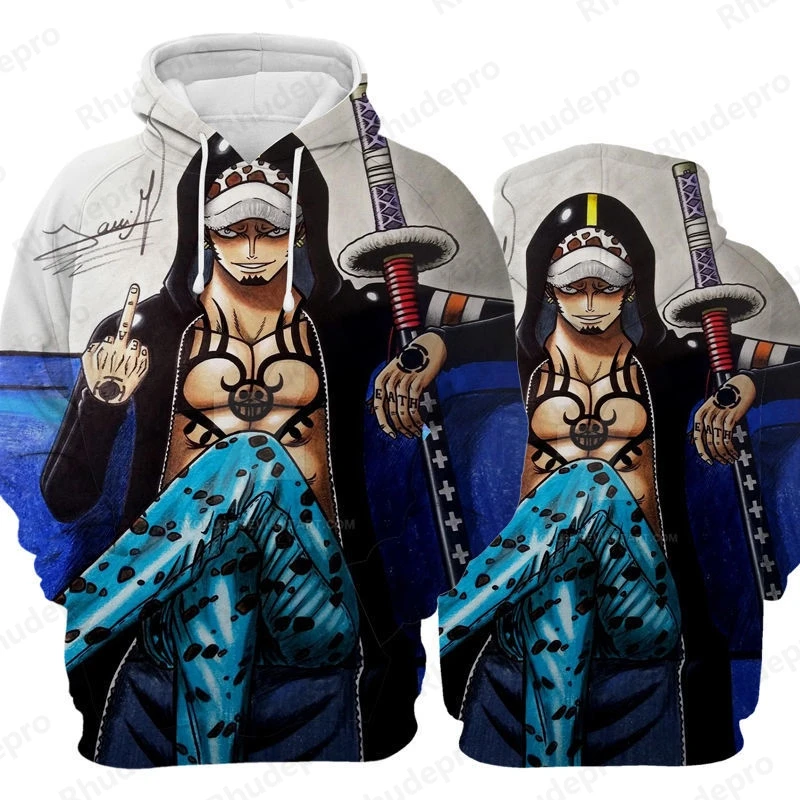 One Piece Spring Autumn Hoodie Monkey D. Luffy Choba Law Hoodies 3D Printed Hooded Cosplay Sweatshirts Boys Girls Oversized