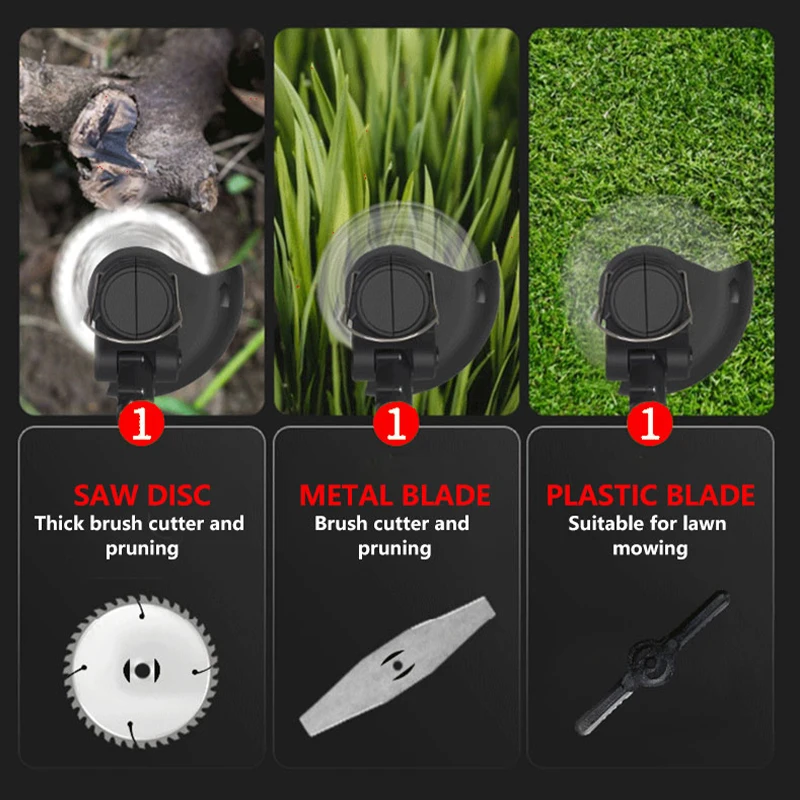 Electric Goddess Three Kinds Of Cutter Heads Electric Edger Weed Lawn Shortening Operation  Garden Tool For 18V Makita Battery