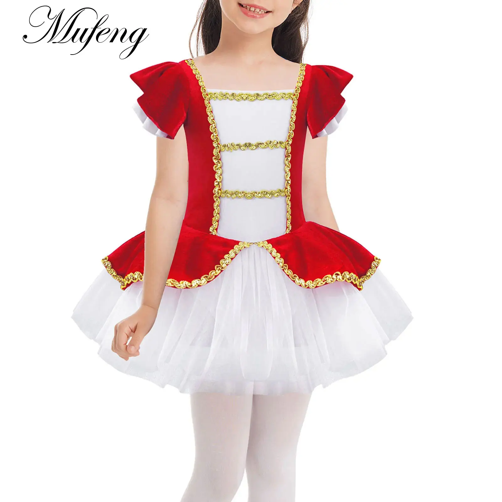 Vestido de dança infantil, collant de ginástica, vestido de princesa tutu para bailarina, roupa de palco, presente de Natal para crianças e meninas