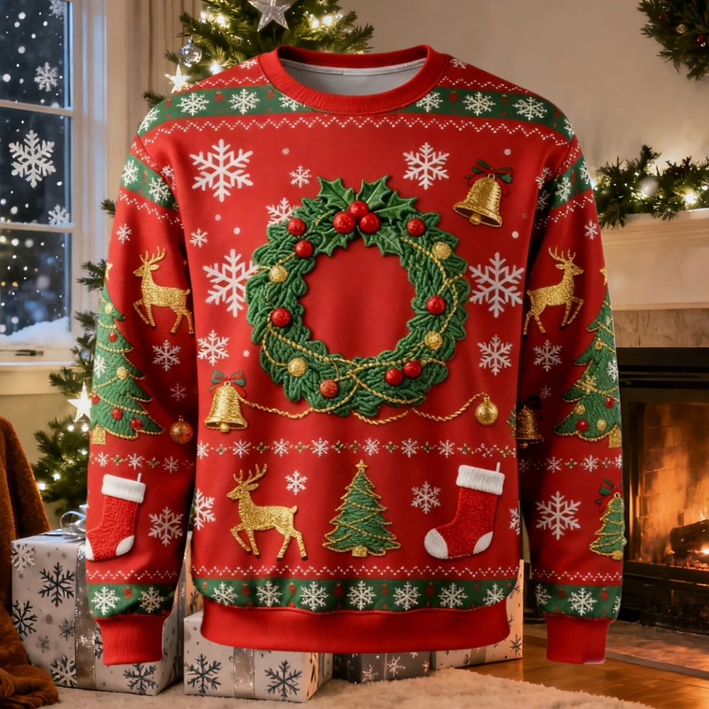 عيد الميلاد تحت عنوان الرجال البلوز شجرة عيد الميلاد 3D طباعة الخريف طويلة الأكمام الرسم هوديي هدية الكريسماس ملابس رجالية عادية #5