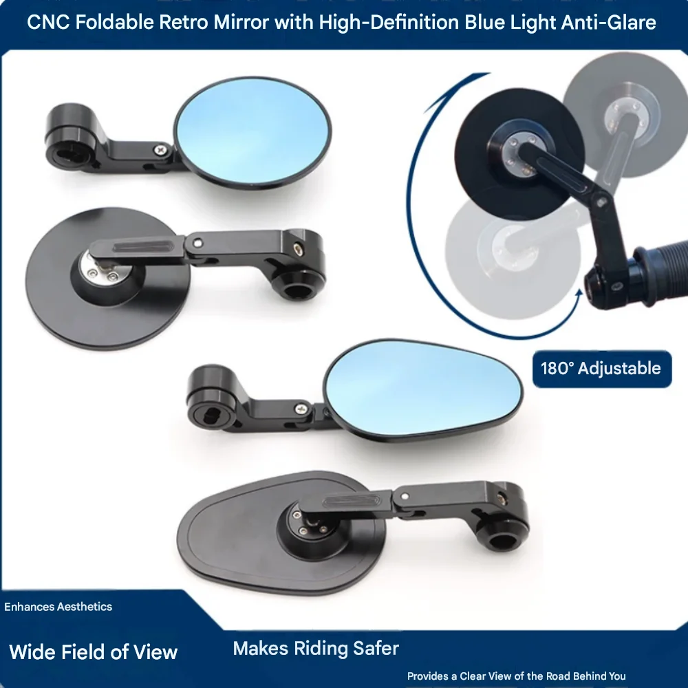 Folding rearview mirror for QJMOTOR SRV150 (Shing 150 modified reversing mirror, handlebar mirror, side handlebar mirror)