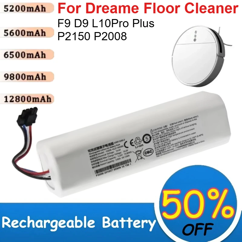 

Replace Your Dreame Robot's Battery! 14.4V 5200mAh-12800mAh for Dreame Floor Cleaner F9 D9 L10Pro Plus P2150 Lithium Batteries