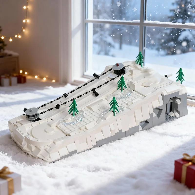 

780 деталей MOC: Рабочая горнолыжная трасса, сезонная рождественская модель, строительные блоки, конструктор, сделай сам, рождественские подарки, креативная идея для игрушки