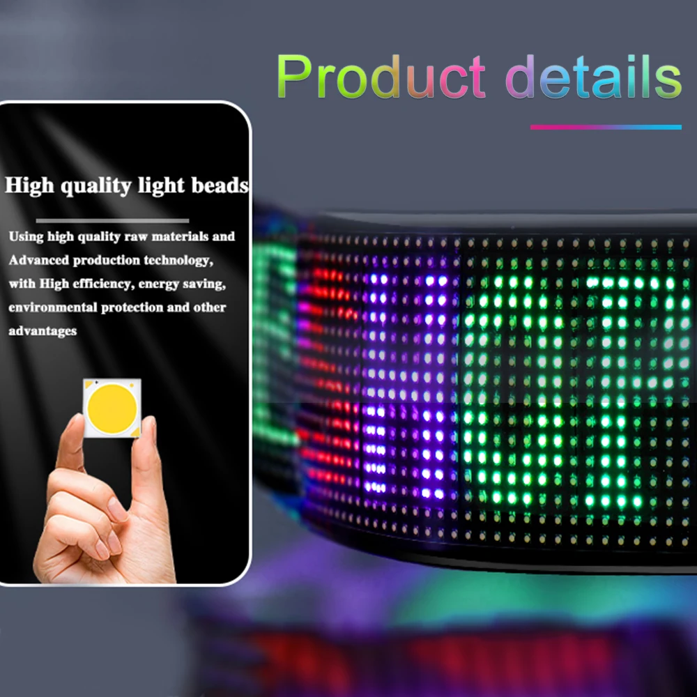 Bluetooth APP Control LED Matrix Panel Night Light DIY Programmable Car Sign Flexible LED Display For Store Hotel Bar