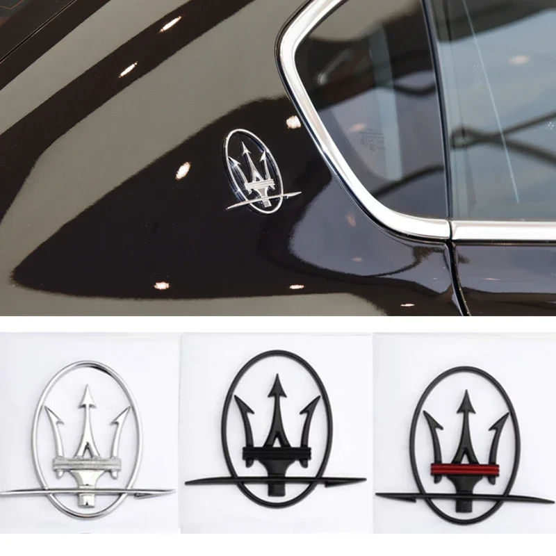 ملصق سيارة التصميم الشارات درابزين الجانب الخلفي نافذة شعار شارة لمازيراتي ليفانتي كواتروبورتي جيبلي جران توريزمو Q4 GC GT #1