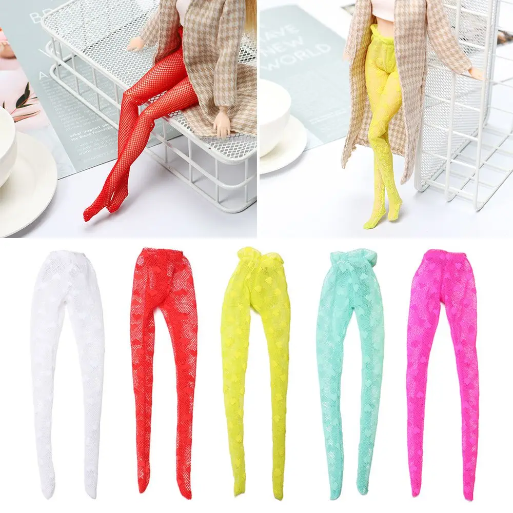 แฟชั่นสีสัน Pantyhose Elestic Legging Love Heart รูปแบบตุ๊กตาผ้าไหมถุงน่องของเล่นกางเกงท่อตุ๊กตาอุปกรณ์เสริม