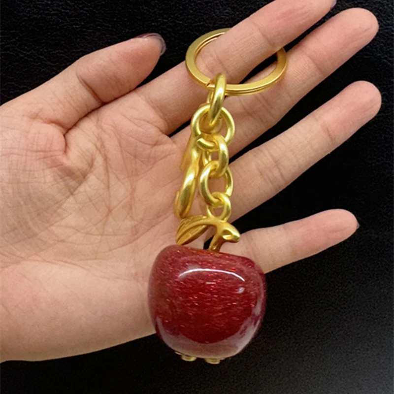 Cute Cherry Decorative Pendant For Coach Handbag Shoulder Bags Red Apple Pendant Keychain Charm Festive Christmas Gift