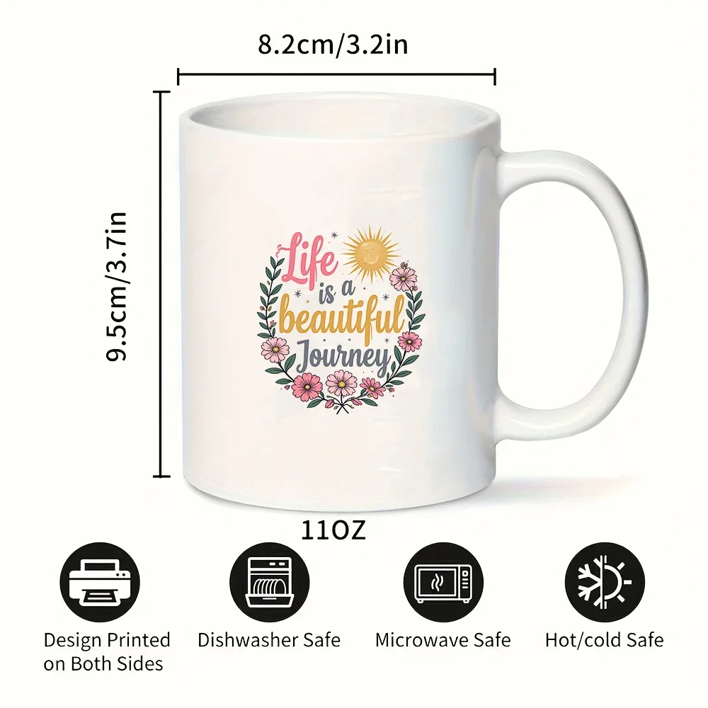 11온스 여행 머그컵 라이프 어드벤처 컵 아름다운 여행 일러스트 컵 어린이 사무실 크리스마스 선물