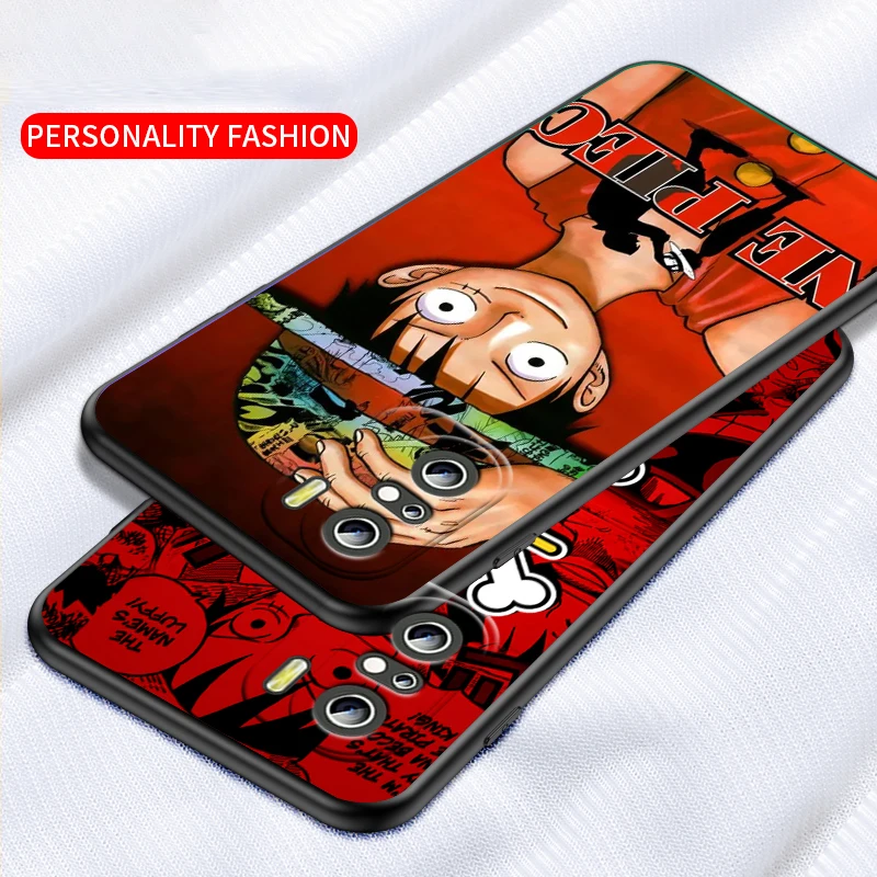 Anime Japanese One Piece For Xiaomi Redmi 9A 9C 9AT 10C 9 9T 10 12C 8 12 K60 A1 A2 K50 K40 5G Soft Cover Black Phone Case