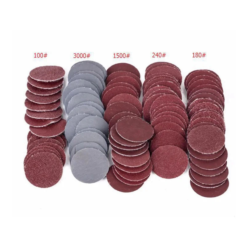 GTBL 1 بوصة 500 قطعة مجموعة أقراص الصنفرة جولة الصنفرة هوك حلقة ساندر الداعم