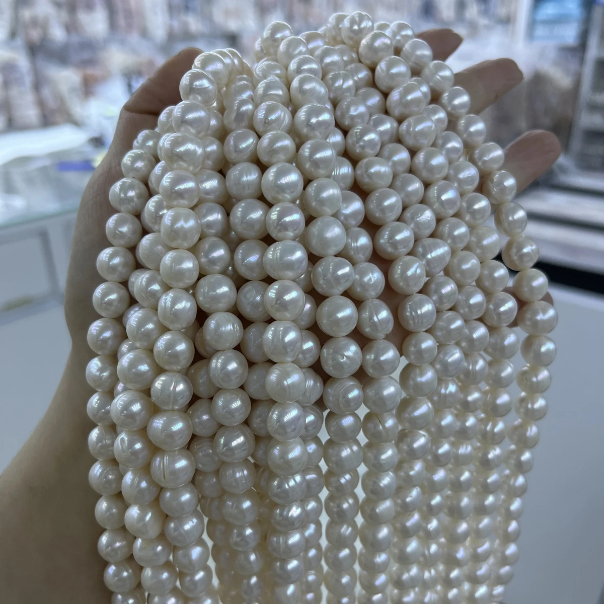 10-11 مللي متر AAA نظيفة لؤلؤ المياه العذبة الطبيعية جولة الخرزة صنع المجوهرات عقد دي اي واي سوار النساء هدية الزفاف مصنع بالجملة #3