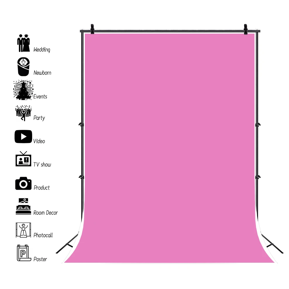 Pink Solid Color Backdrop Baby Shower Woman Man Kids Pet Pregnant Art Portrait DIY Photo Photography Background Photostudio Prop