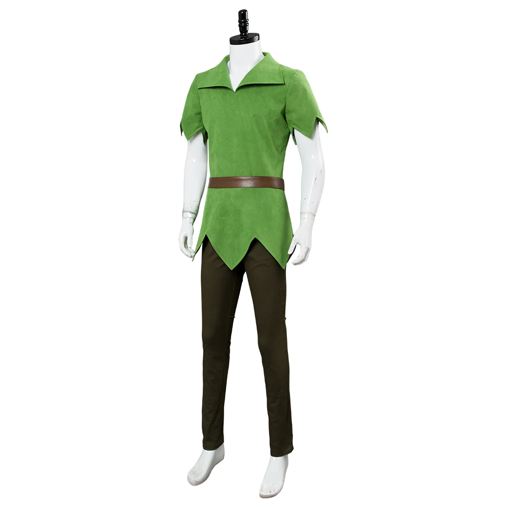 

Movie Peter Pan Cosplay Costume Green outfit Top Pants Hat Role Play Peter Pan Halloween Carnival Costume