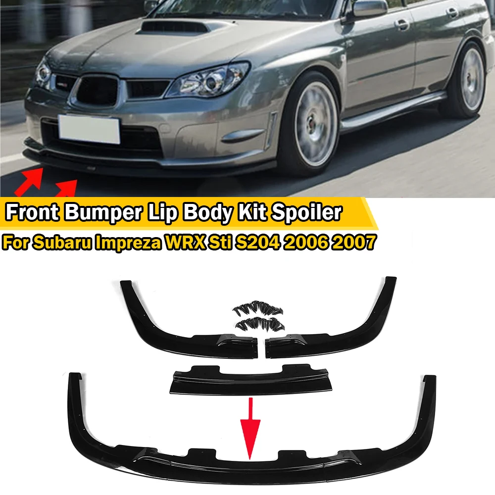 

3X Carbon Look Car Front Bumper Lip Body Kit Spoiler Splitter Deflector Lip Cover Trim For Subaru Impreza WRX Sti S204 2006 2007