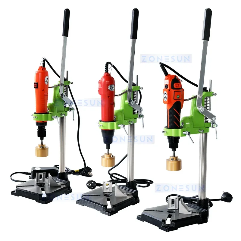 ZONESUN ZS-XG80W آلة تغطية الزجاجات شبه الأوتوماتيكية عصير الألومنيوم أغطية زجاجات طلاء الأظافر المسمار