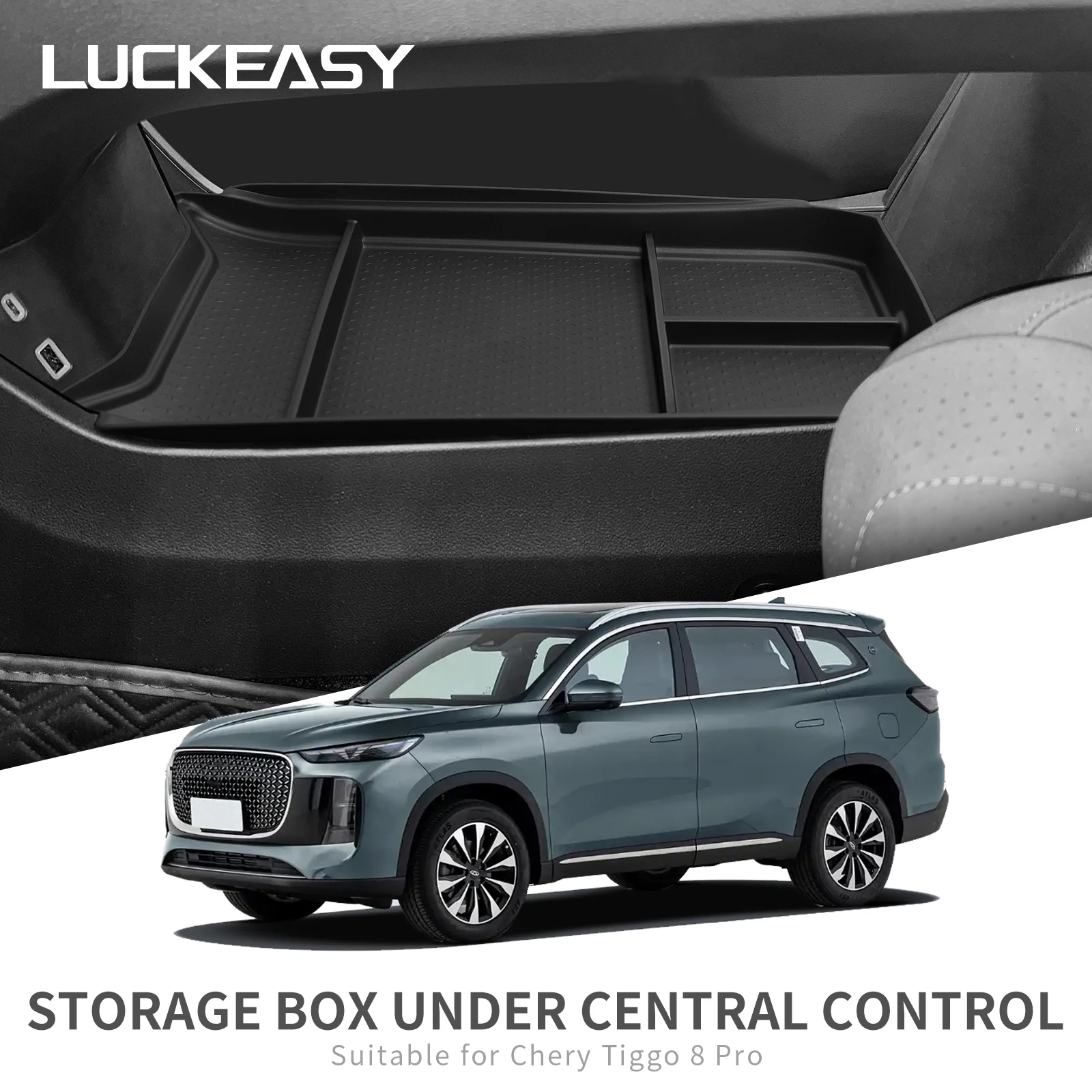 for Chery Tiggo 8 Pro/8 Pro Max 2024 2025 Center Console Lower Storage Box Accessories Storage Tray Case Fit for Left Rudder