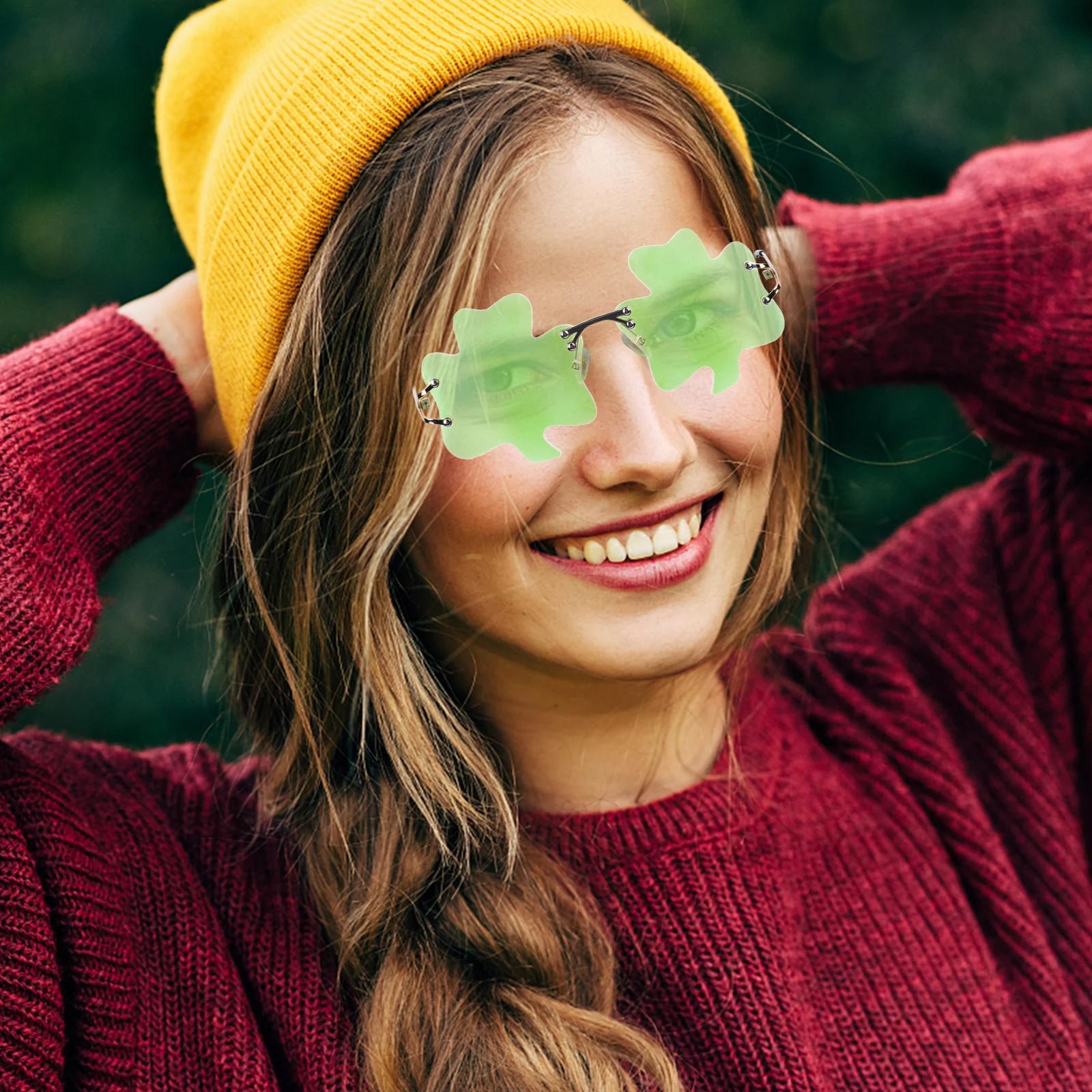 1 Para Okularów z Koniczyną na Dzień Świętego Patryka, Rekwizyty Fotograficzne na Imprezę Irlandzkie, Dekoracje na Imprezę, Zabawne Upominki na Imprezę, Okulary Świętego Patryka