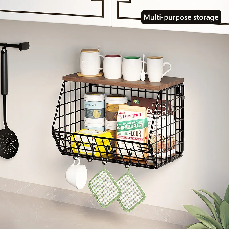 Wooden Wall Mounted Kitchen Organizer HangingSpice Rack  Spice Jar Storage Shelf For Kitchen Seasoning Holder Wall Decoration