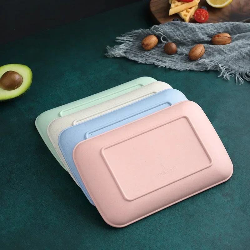 Creativo ambientale paglia di grano stoviglie in plastica forno a microonde piatto riscaldato famiglia Sushi Noodle gnocco piatto da pranzo