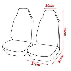 Front High Back Bucket Seat Covers Universal 2pcs Auto Seat Protector For Peugeot 107 For Citroën C1 For Toyota Aygo For Mazda