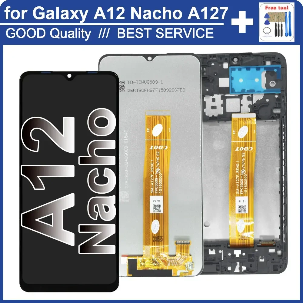 

6.5" LCD for Samsung Galaxy A12 Nacho LCD Display Touch Screen Digitizer Replacement for Samsung A12 A127F A127M LCD Display