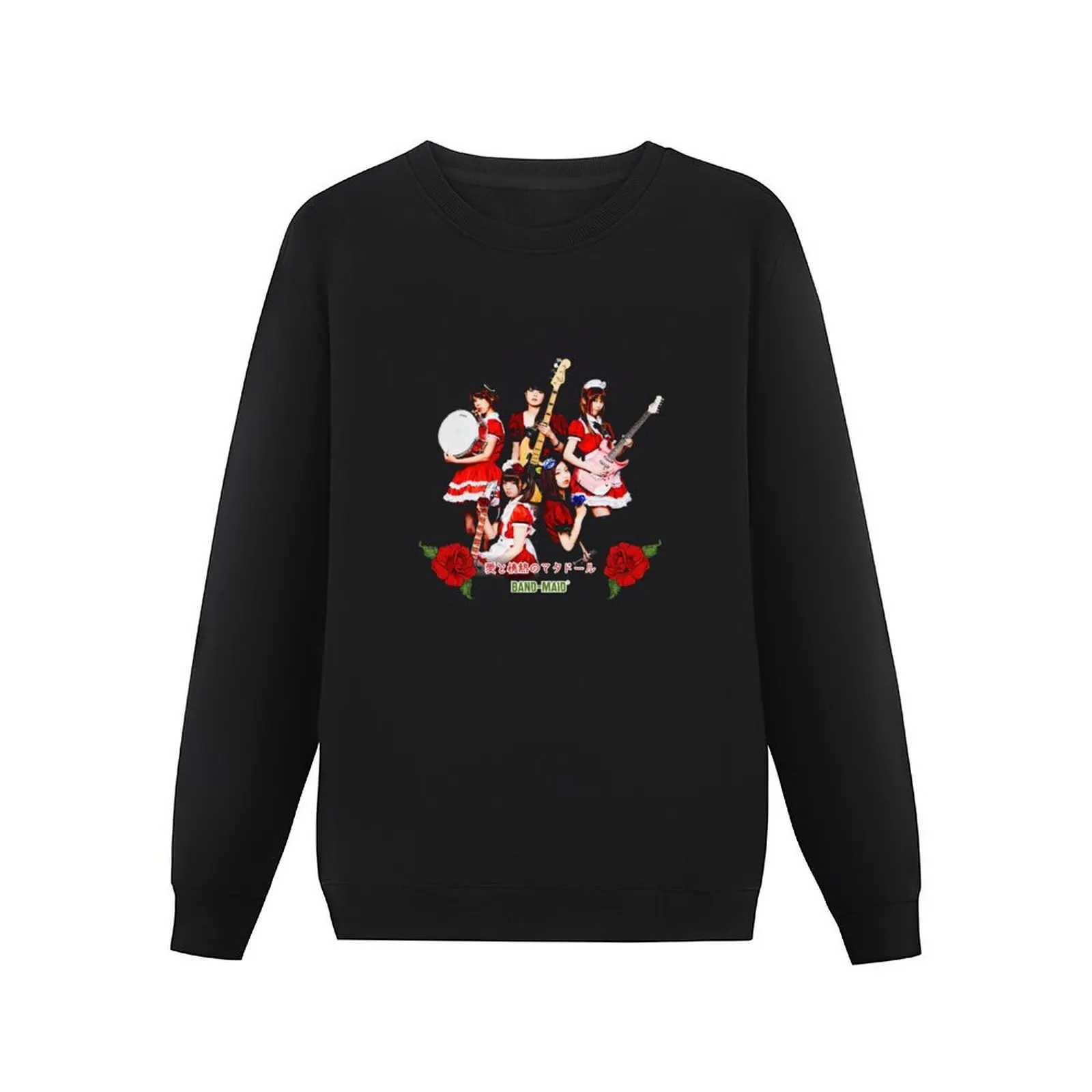 Band Maid Red Flower Pullover Hoodie winter clothes new in sweatshirts