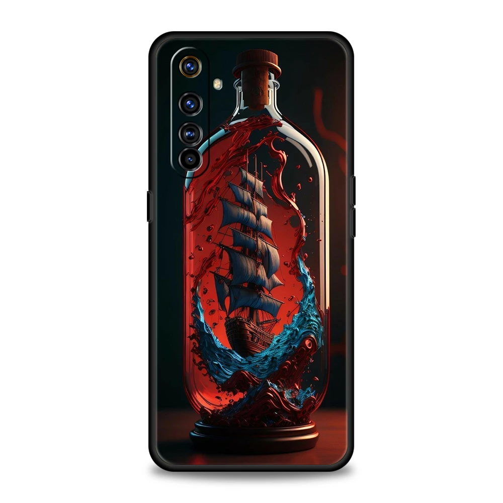 Флакон корабля, флэш-чехол для Oppo A17 A12 A57 A74 A16 Find X5 X6 A52 A53 A54 A15 Reno 6 Z 7 Pro A9 2020