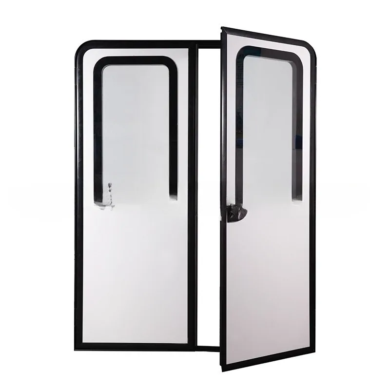 Trailer accessories, self-propelled RV aluminum alloy double door, two-way casement anti-theft door with fixed window