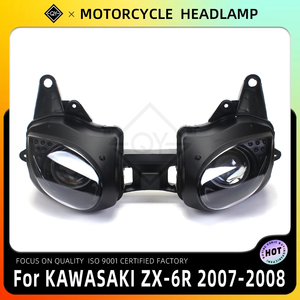 

LQYL Motorbike motorcycle Headlight Replace Headlamp Lighting Lamp For KWASAKI ZX-6R 636 ZX6R ZX 6R 2007 2008 07-08