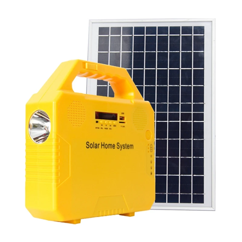 1 Set LED Light Rechargeable LED Light 2 Bulb Solar Panel Light Radio+Flashlight+Speaker Energy Saving Solar Light