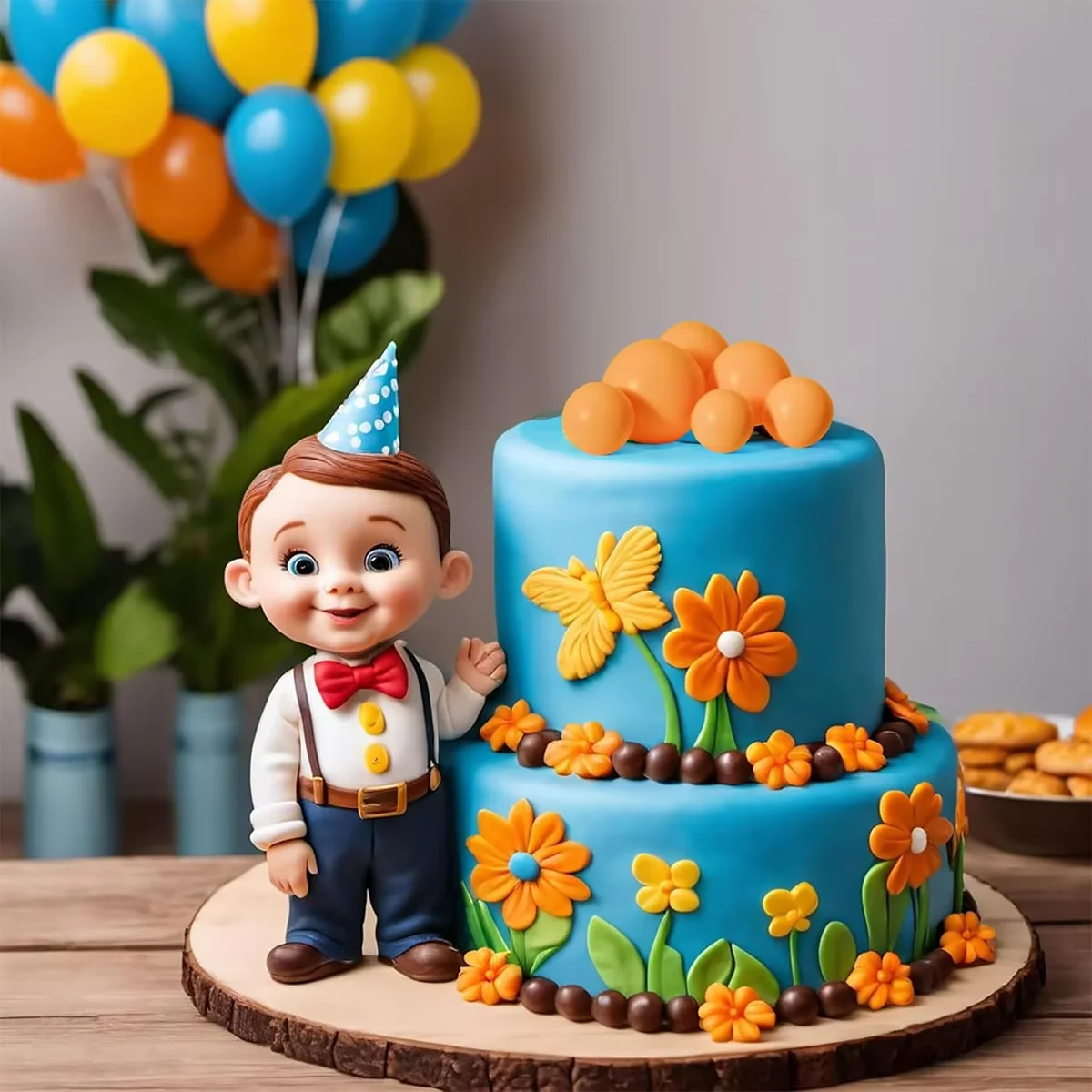 20pcs Ball Cake Topper Decorations Mini Balloons Cake Topper Sticks Orange Balls for Wedding Birthday Aniversary Cake Decoratio - Image 6