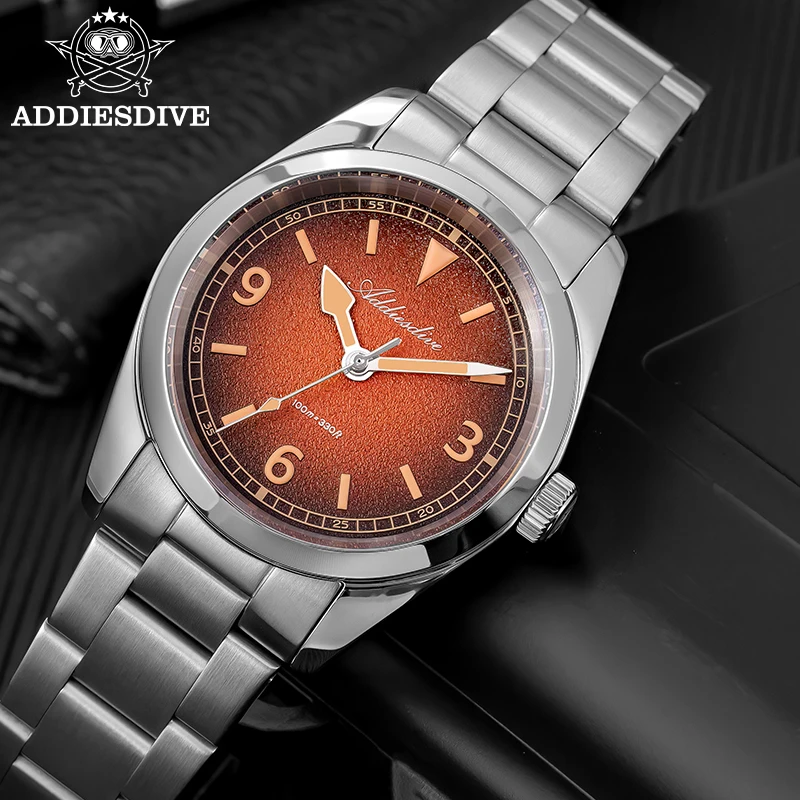 

ADDIESDIVE Men's Quartz Watch Luxury AD2554 Sapphire Glass Super Luminous Watches 100M Waterproof Stainless Steel Wristwatches