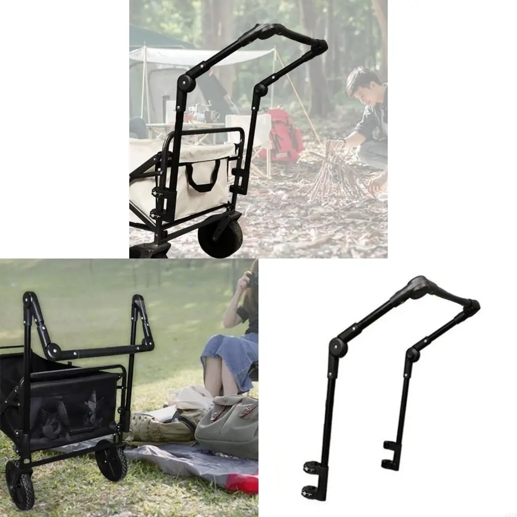 

Extendable Push Handle Handlebars Extenders Convenient Folding Handle for Various Outdoor Carts and Trailers