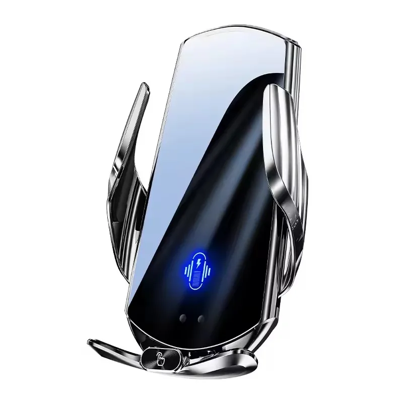 Draadloze oplaadstandaard voor in de auto, telefoonhouder voor in de auto, automatische snelontgrendelingsknop voor Samsung, Huawei, iPhone