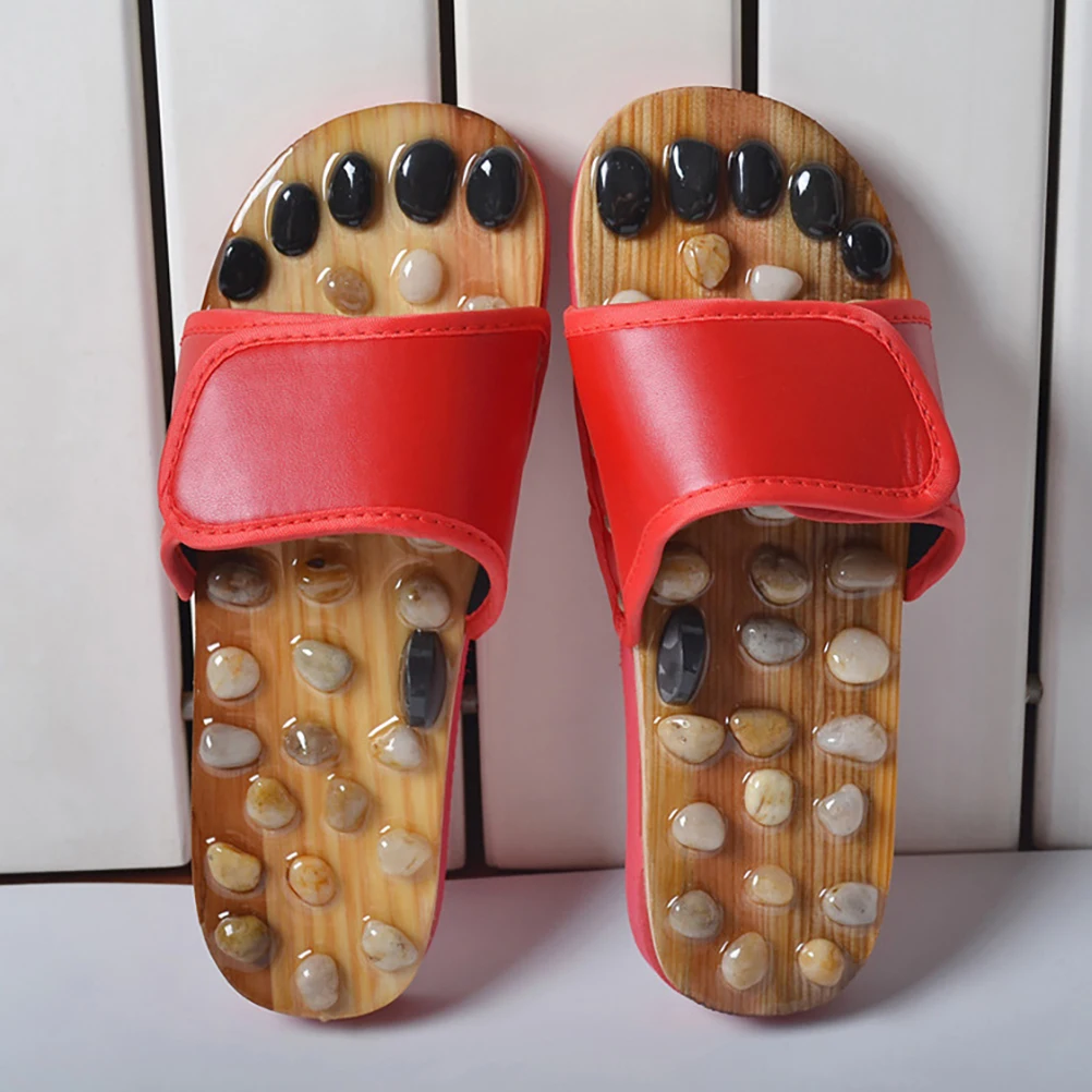 

Foot Massage Health Shoes Acupoint Slipper Care Bamboo Unisex Massagers Slippers Non-slip Men Women