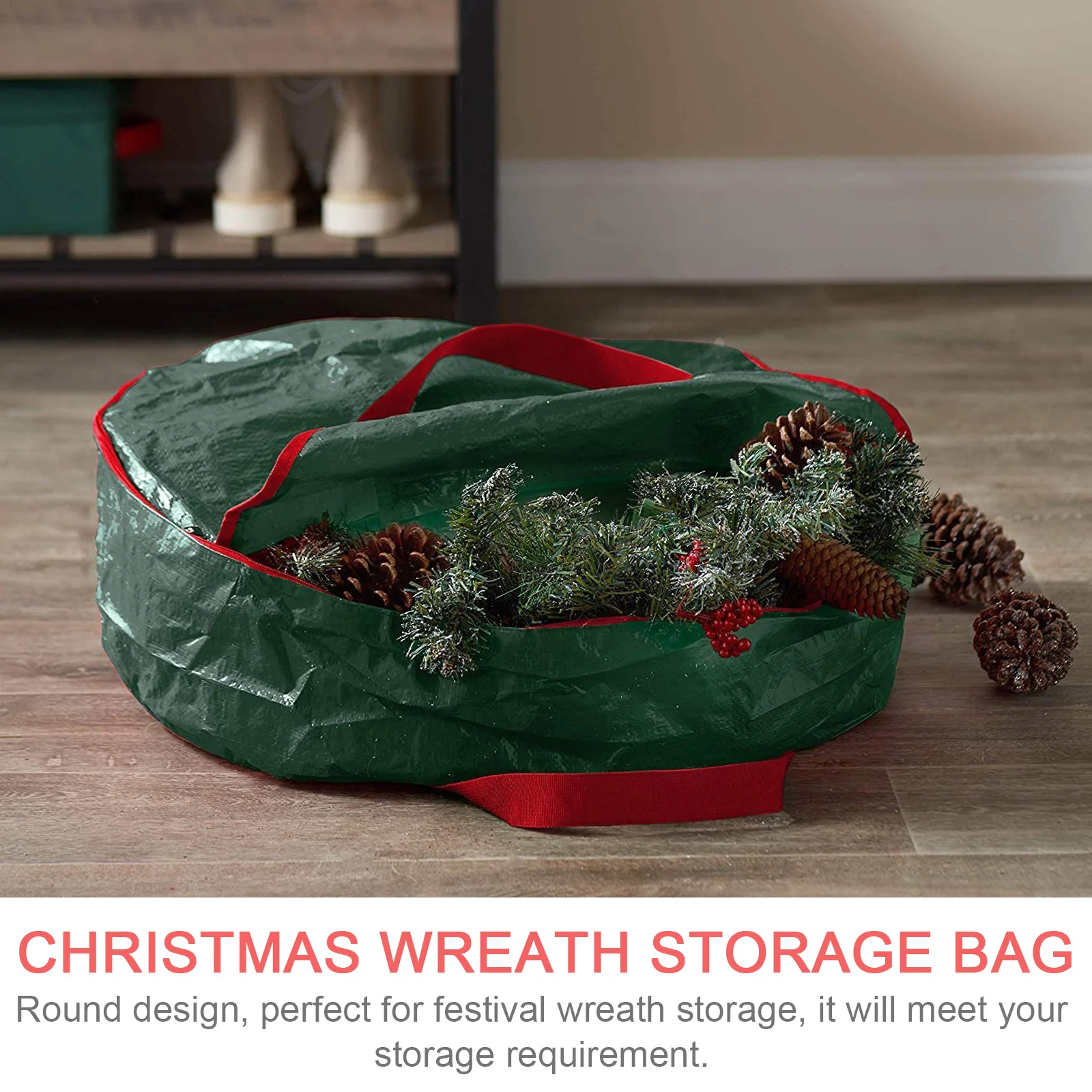 

Christmas Decoration Storage Bag Wreaths Portable Holiday Inches Xmas Large Round for Bags