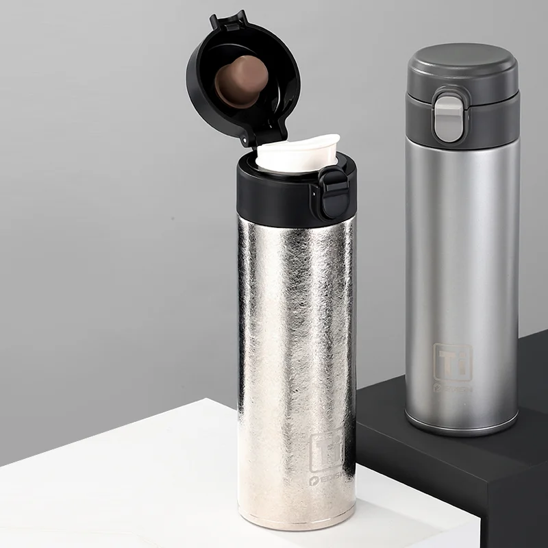 Titanium insulated bottle for men and women, business portable bottle, pop-up cover, portable car sports