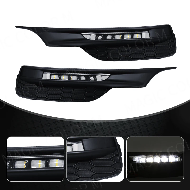 Fog Lamps For Honda Accord Sedan 2016 2017 2018 2019 2020 LED DRL Daytime Running Lights Headlight Wires Switch Waterproof 12v