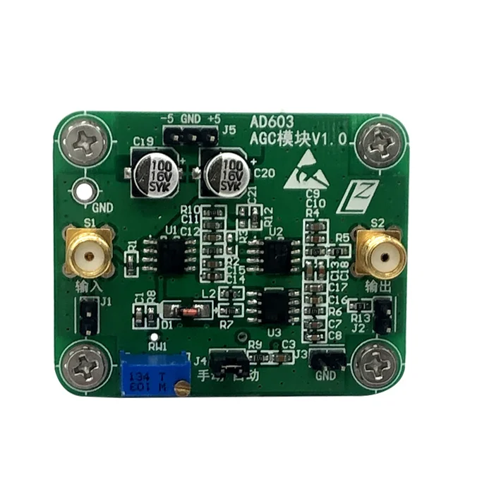 

AGC Module AD603 Automatic Gain Control Manual and Program-controlled Output Amplitude Bandwidth of 10m