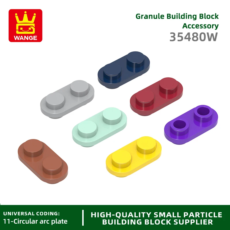 Wange 35480  100g/367PCS Short Round 1 x 2 with Open Stud Double-Sided 2-hole Block Moc Compatible with Brick DIY Parts