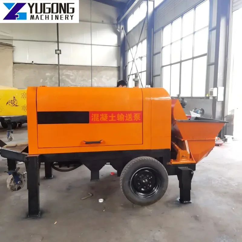 YG Factory Sale Delivery Cylinder Concrete Pump Machine Hbts15/8/15 Diesel High Efficiency Self Loading Concrete Mixer with Pump