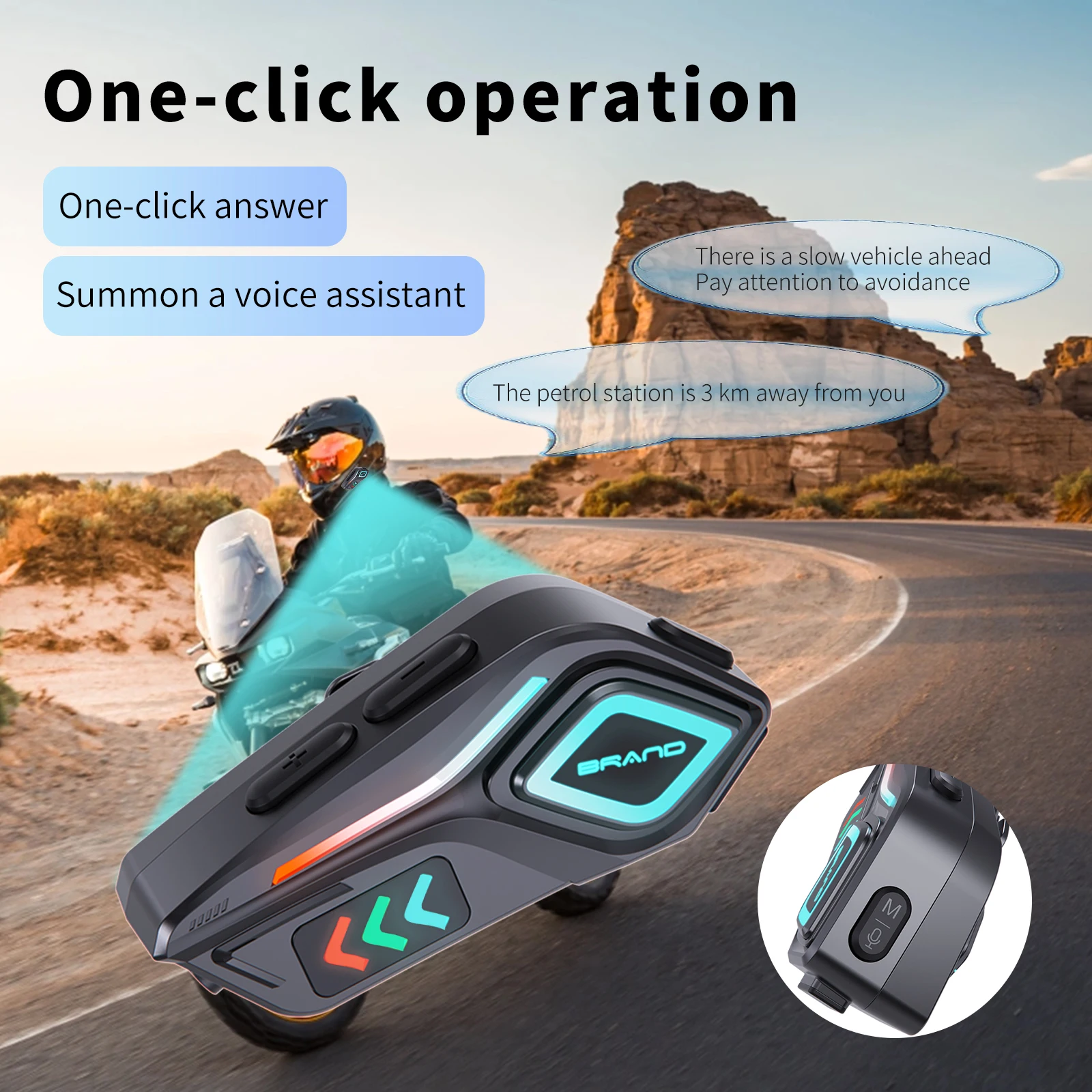 Motorcycle Earphone Headset Hands-Free Call  IP65 MP3 Music Player Speaker Kit Fo Wireless Bluetooth 5.4 Helmet  Display Screen