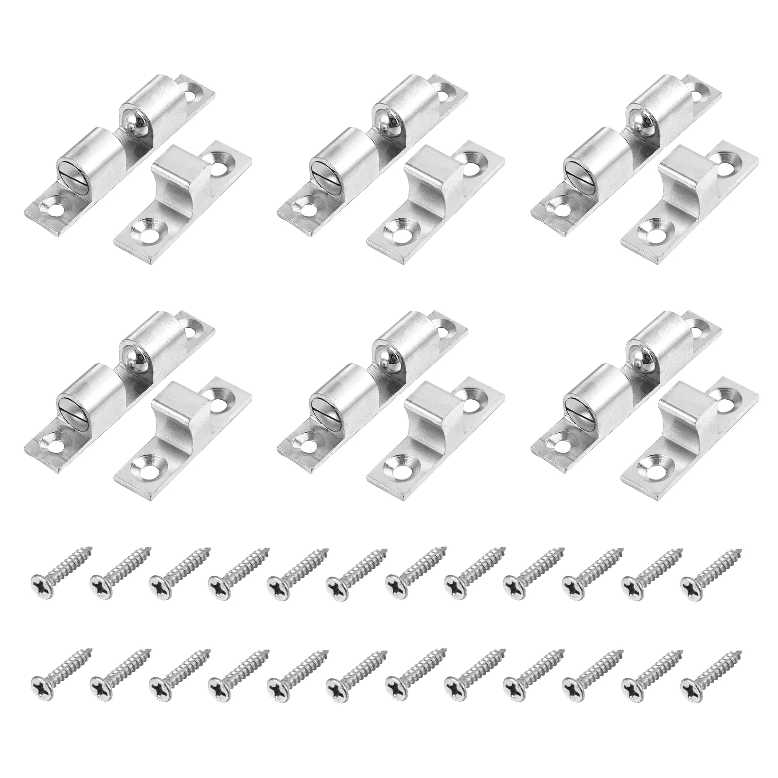 

6 Pcs Door Latch Barn Lock Roller Ball Catch Latches Brass Copper Tension Cabinet Closet Wardrobe