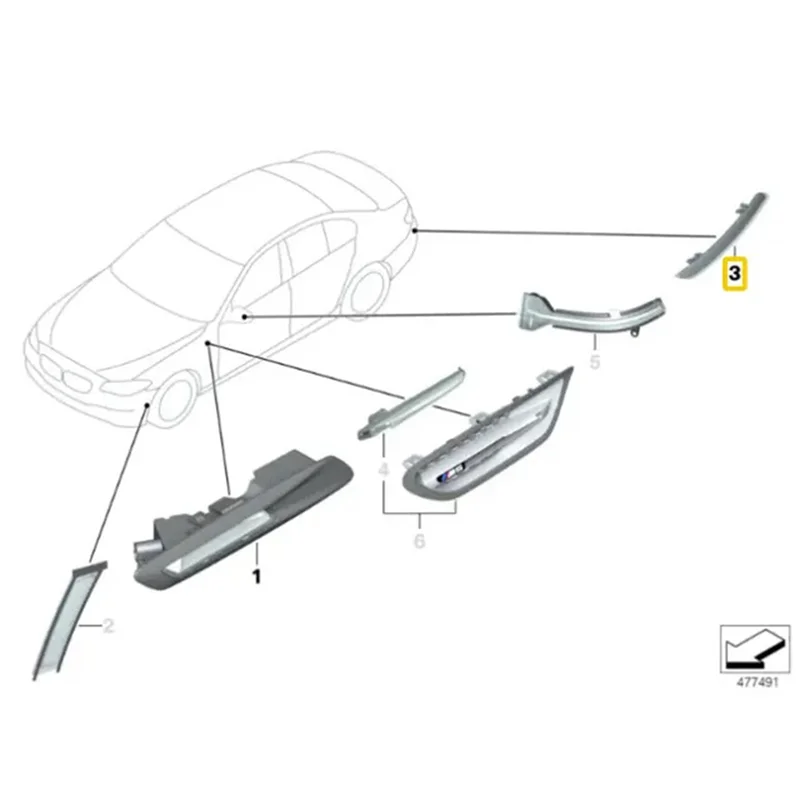 

WJ-Auto Left Rear Bumper Reflector Light Warning Signal Light For BMW 5 Series F10 M Version 63147842955 Replacement